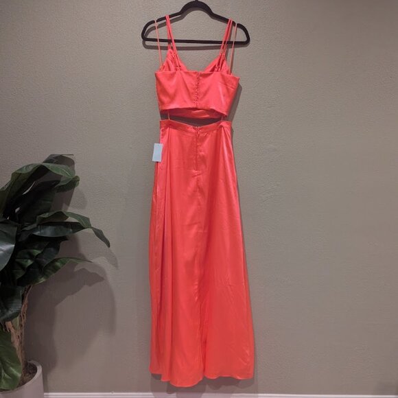 NWT- Midnight Doll 2-Piece Formal Dress – Neon Orange Satin – Size 7 ✨🧡 - Picture 6 of 7